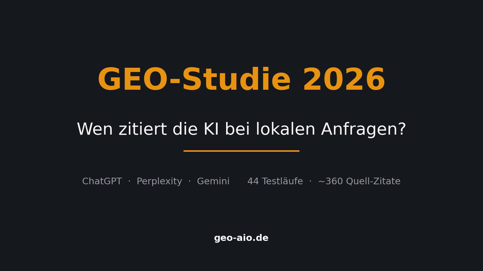GEO-Studie 2026: Wen zitiert die KI bei lokalen Anfragen?